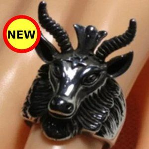 NEW Men's Baphomet Mendes Goat Ring